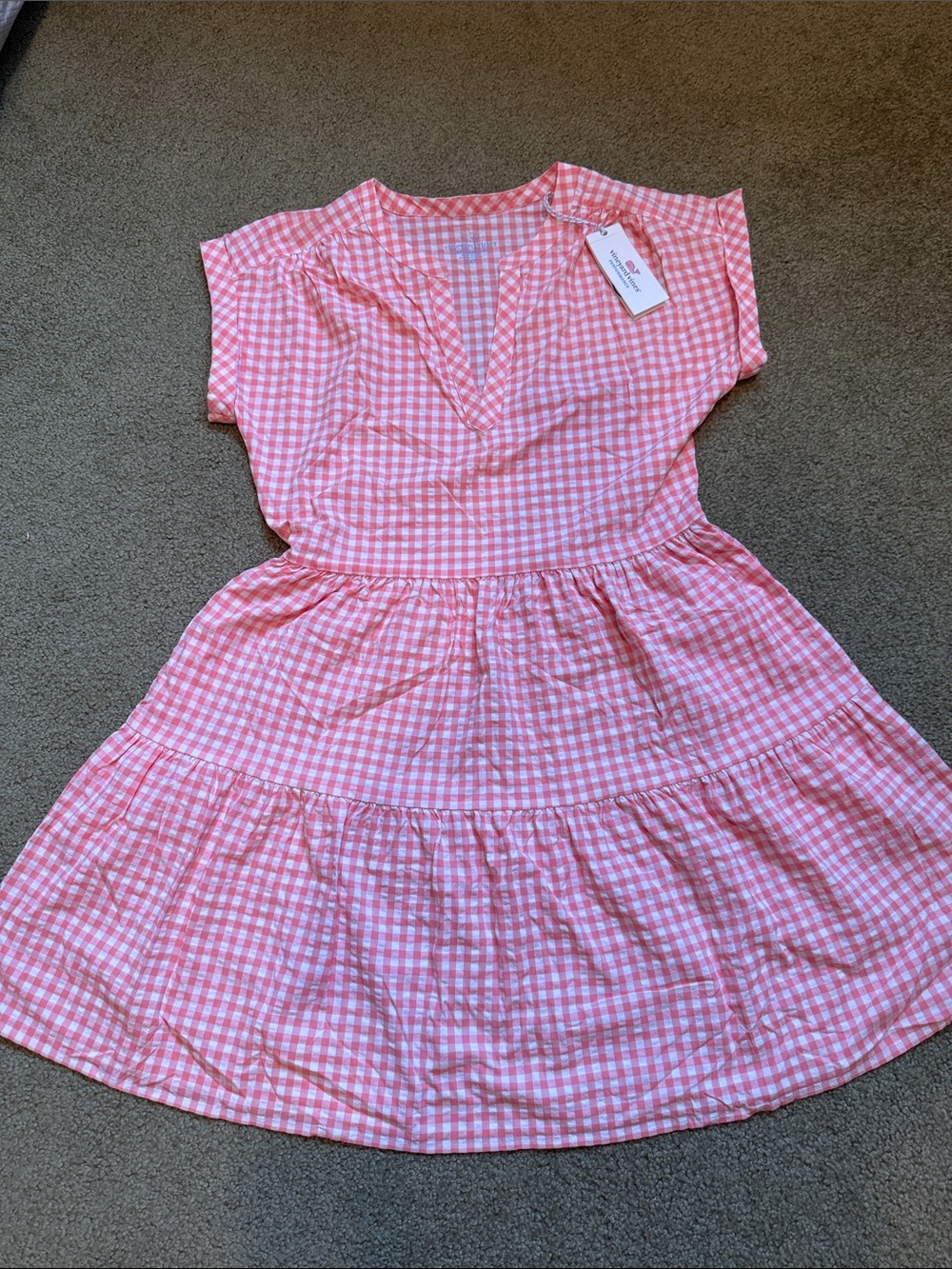 Vineyard Vines Pink Gingham Coverup Dress